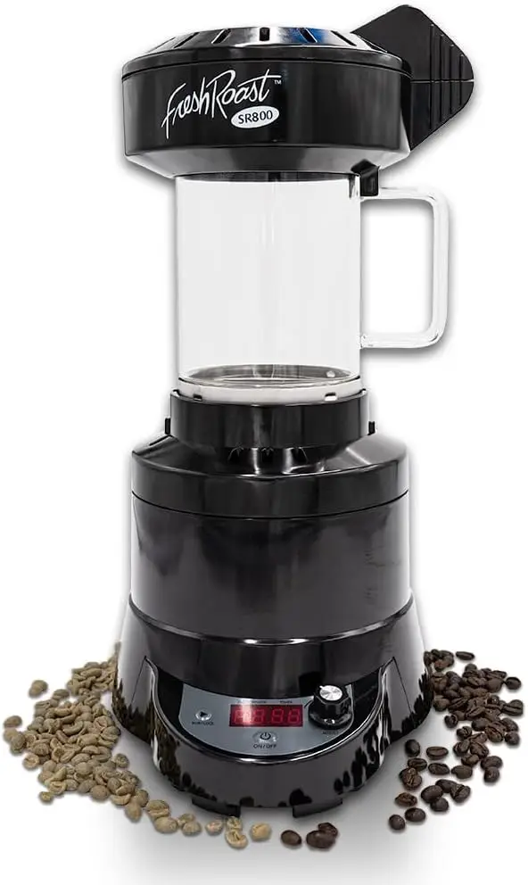 Automatic Coffee Bean Roaster At Home  Variable Heat Settings - Convection Fan Control - Digital Status Display