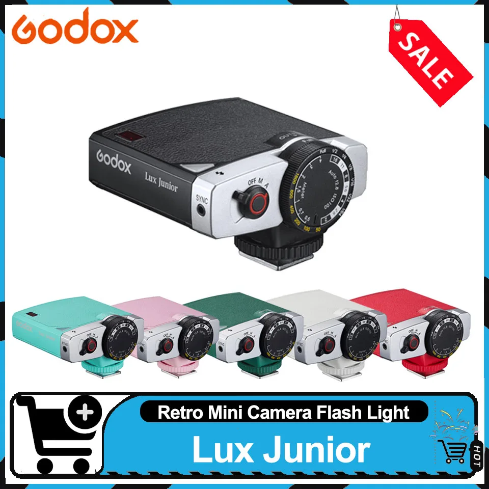 

Godox Lux Junior Retro Camera Flash GN12 6000K Portable Flash Light Speedlite Trigger for Fuji Canon Nikon Olympus Sony