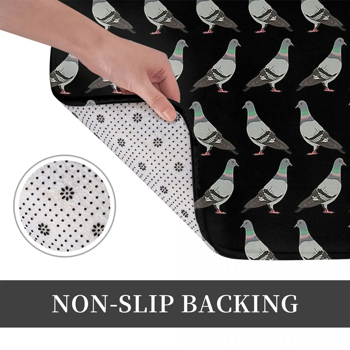 Pigeon Walk 2020, Black Background Anti-slip Doormat Floor Mat Durable Carpet Rug for Kitchen Entrance Home Bedroom Footpad Mats