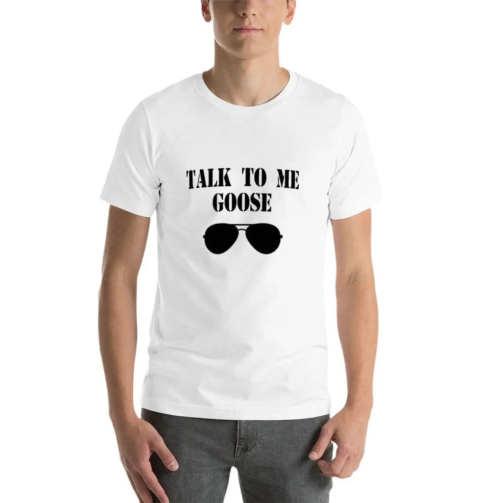 Camiseta con estampado de GunTalk To Me goose para hombre, ropa de talla grande con estampado de animales