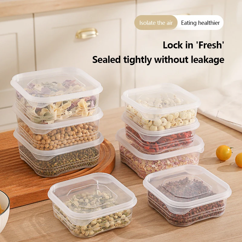 

1 Pcs Household Kitchen Food Grade Plastic Sealed Jar Thickened Transparent Storage Box Snack Storage Box With Lid Fresh Box