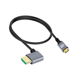 Nku 8K UHD Cable 90 Degree UP/DOWN/LEFT/RIGHT Angle Ultra-thin Mini/Micro-HD 3D Display Cord for Camera Notebook PC Monitor HDTV