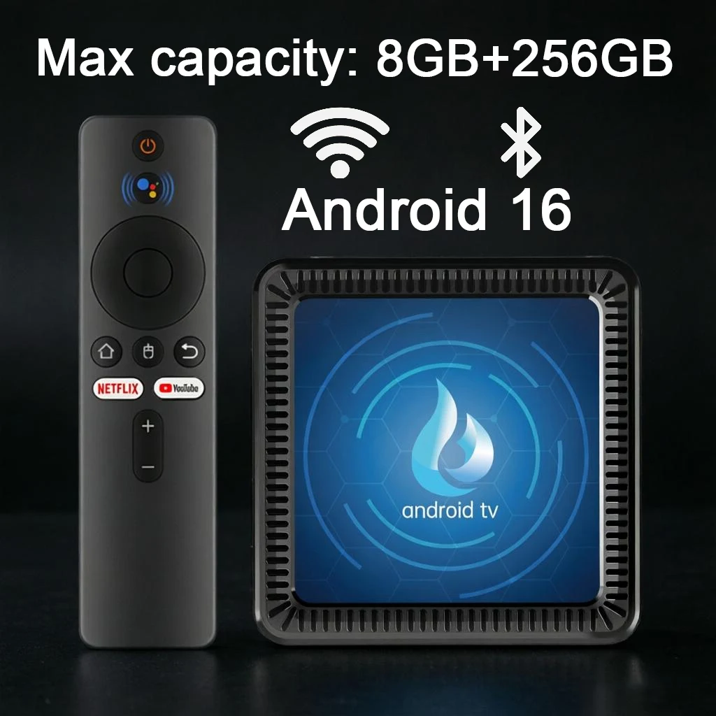 Q17 Smart TV Box Android 16 Allwinner H313 8GB+256GB Quad Core Cortex A53 Support 5G Dual WiFi BT5.4 8K Video Voice Set Top Box