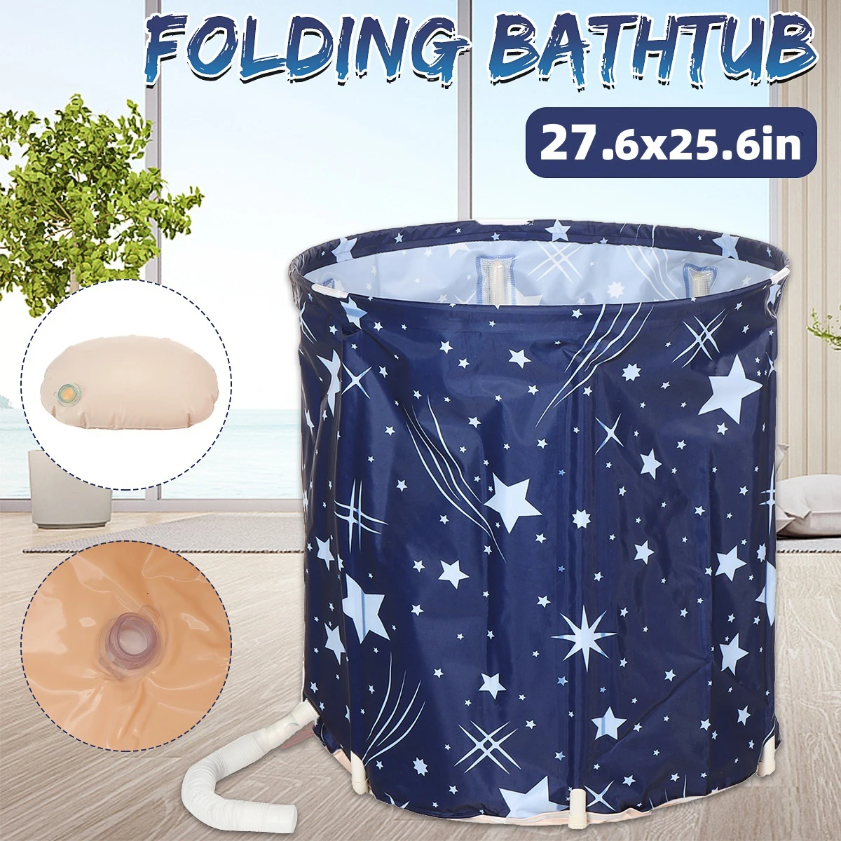 Portable Foldable Bathtub Bucket Large Capacity Bathroom Ice Bath Winter Shower Bathtub Free Installation Spa Bath Tub