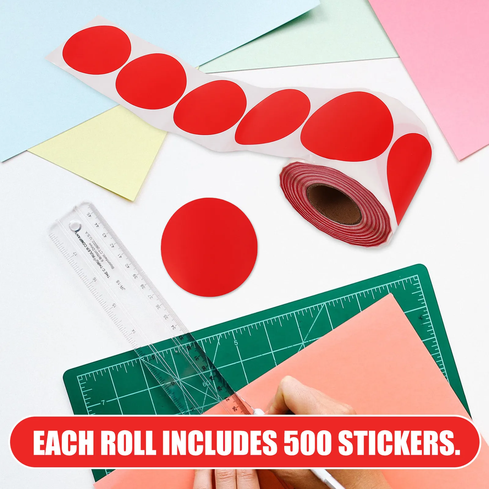 1 Roll Multi Color Dot Label Sticker Paper Writable Adhesive Round Marker Stickers for Home Office School Projects Sealing Gift