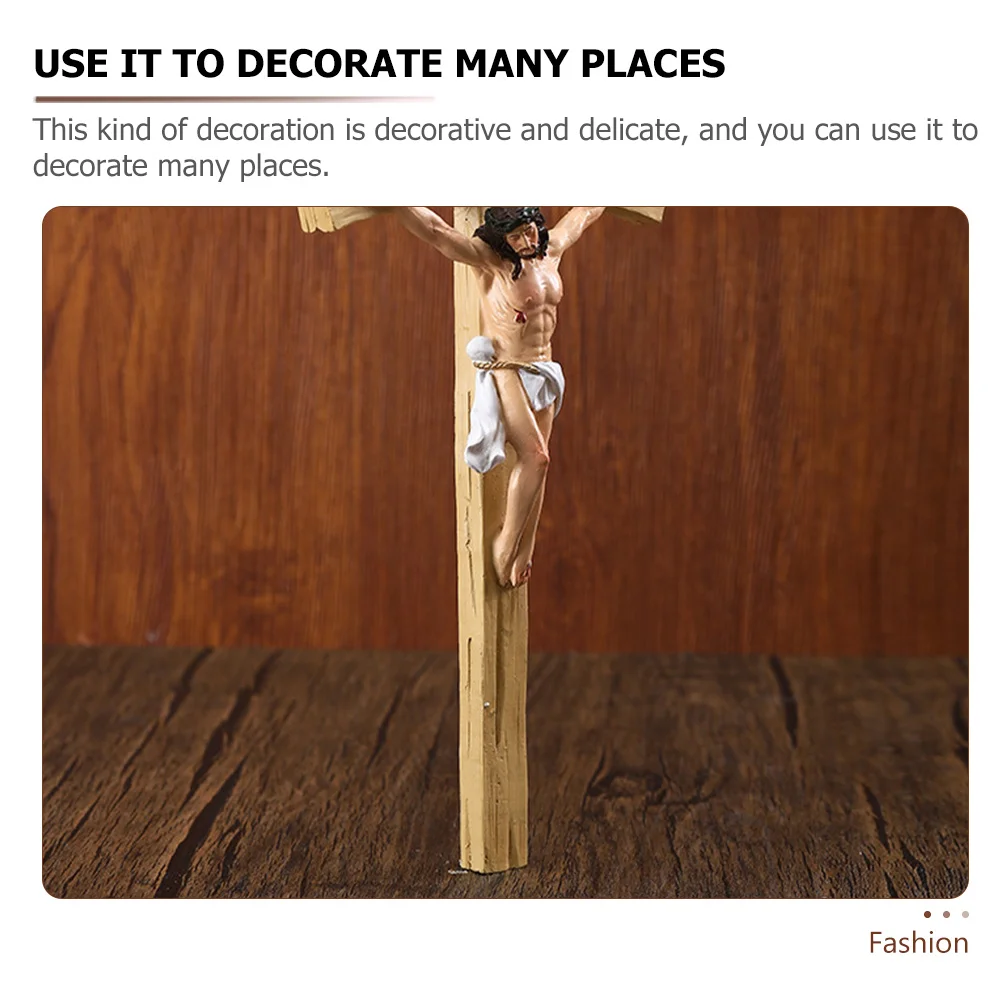 

Resin Cross Wall Ornament Delicate Religious Home Decor Catholic Wall Crucifix Decorative Accent Cross Decor Crosses