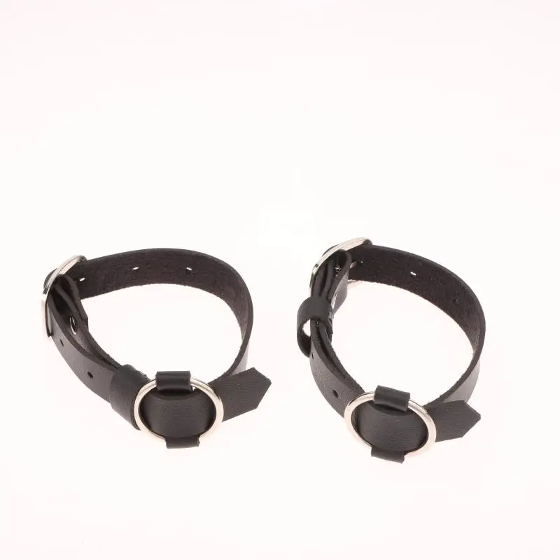 Black Leather Punk Anklet for Men & Women