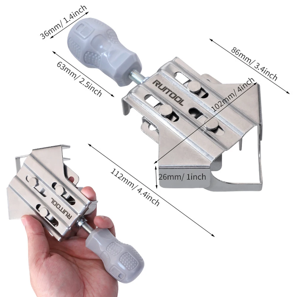 Stainless Steel Right Angle Clamp Versatile Woodworking Tool for Precise 90-Degree Fixing Clamp for DIY Quick Assembly Projects