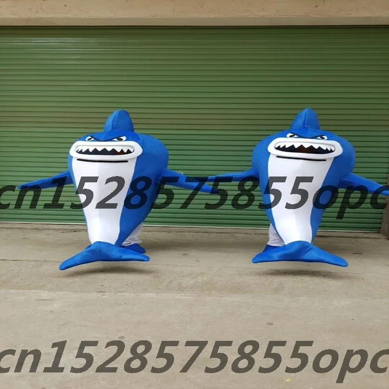 Adult Blue Sharks Mascot Costume Cosplay Costume Cartoon Mask Party Carnival Event Animal Character Birthday Fancy Dress Outfit