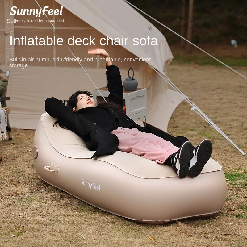 

Outdoor Delicate Camping Inflatable Sofa A Household Inflatable Portable Single Automatic Inflatable Bed Sun Loungers