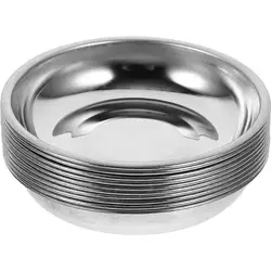 10Pcs Sauce Dish Stainless Steel Sauce Bowl 8cm Round Seasoning Dishes Sushi Dipping Bowl Saucers Bowl Mini Appetizer Plates