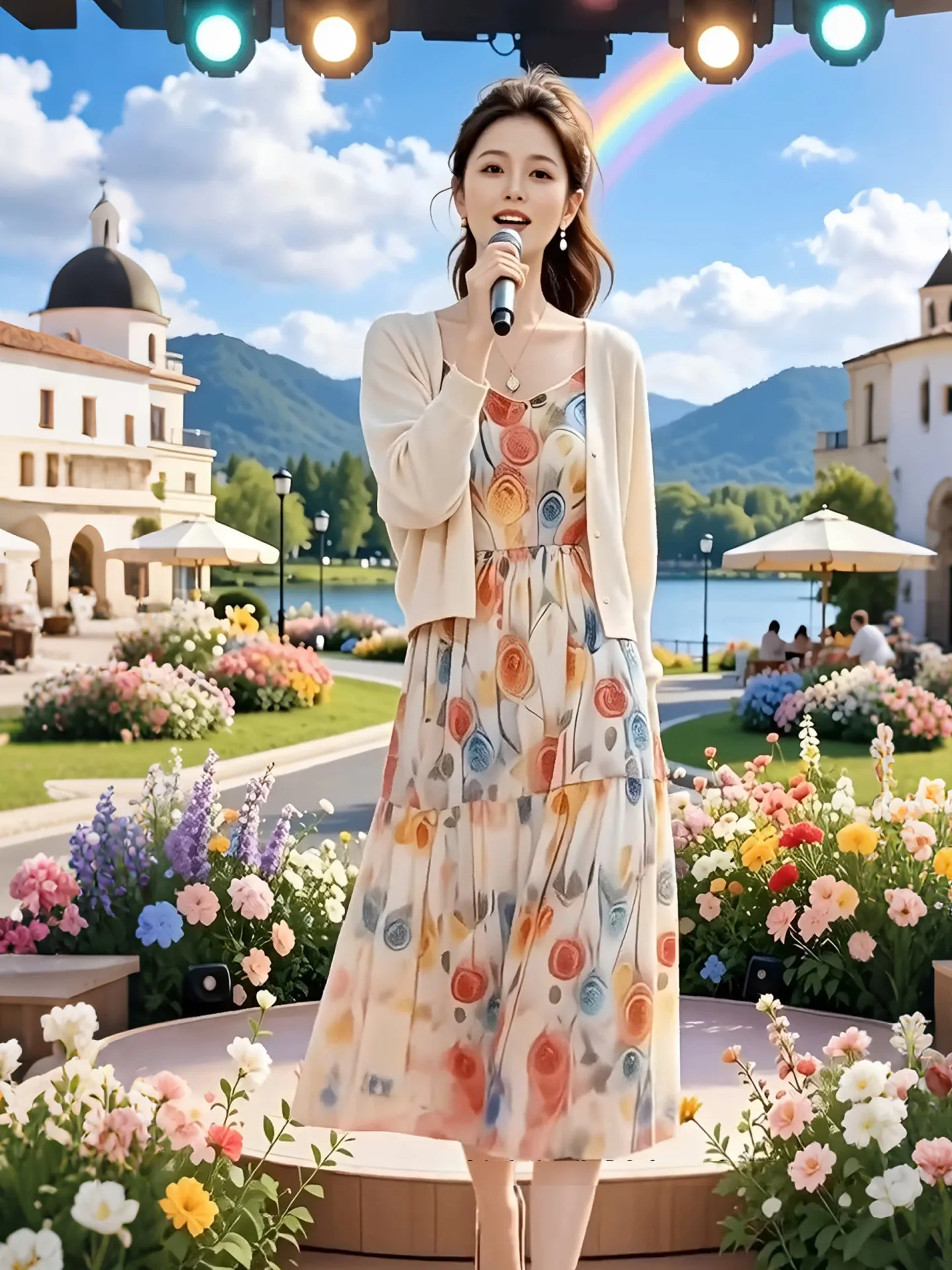 

Summer 2026 Women's Fashionable Korean Style Knitted Loose Open Cardigan And Strap Dress Set Breathable Lightweight Casual Wear