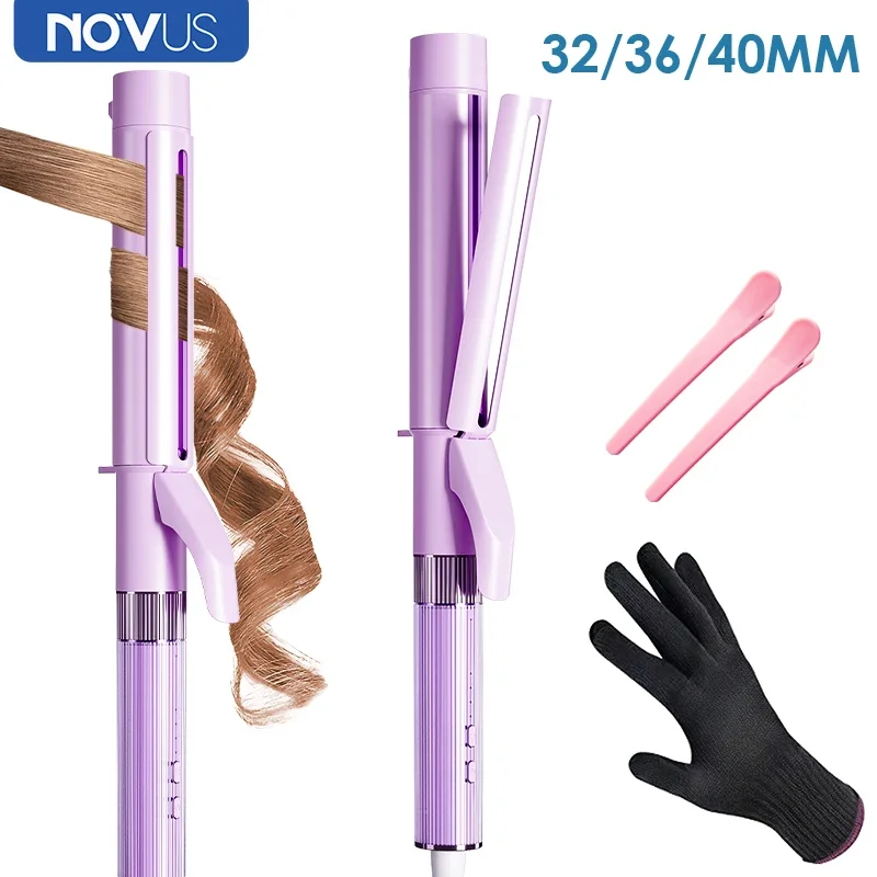 NOVUS Curling Irons 32/36/40mm Hair Curler 4000W Negative Ion Ceramic Care Big Wand Wave 30 Min Auto-off Fast Heating Styler