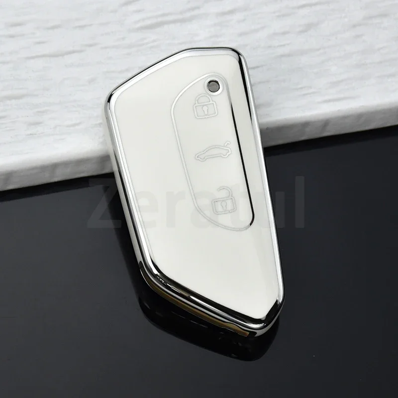 Shell Fob TPU Car Key Case Cover For VW Volkswagen ID.3 ID.4 Golf 8 MK8 Cupra Skoda Octavia A8 SEAT Leon MK4 Formentor Tarraco view 4