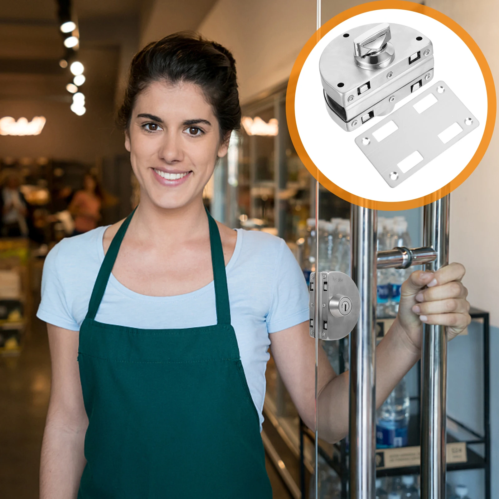 

Glass Door Steel Frameless Gate Hasp Gate Glass Door Lock Hasp Sliding Latch Cylinder Durable Anti Corrosion Smooth