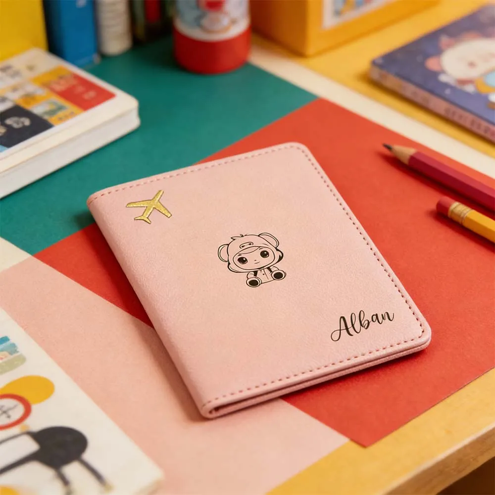 

Персонализированная обложка для паспорта с именем, подарок на День отца, кожаный держатель для паспорта для путешествий, индивидуальный дизайн