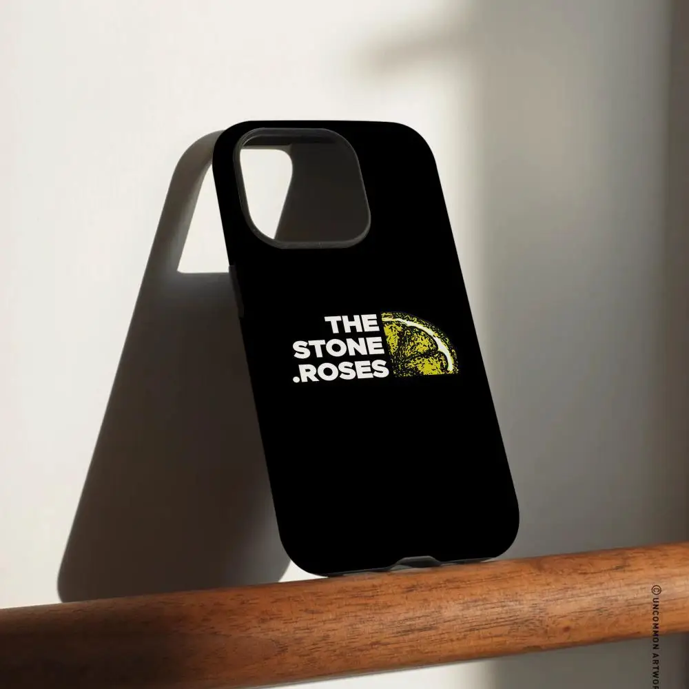 Die S-Stone Roses Handyhülle für iPhone 17, 16, 15, 14, 13, 12 Pro Max Plus, glänzende HD-Doppelschicht-Flüssigkeitshartschale