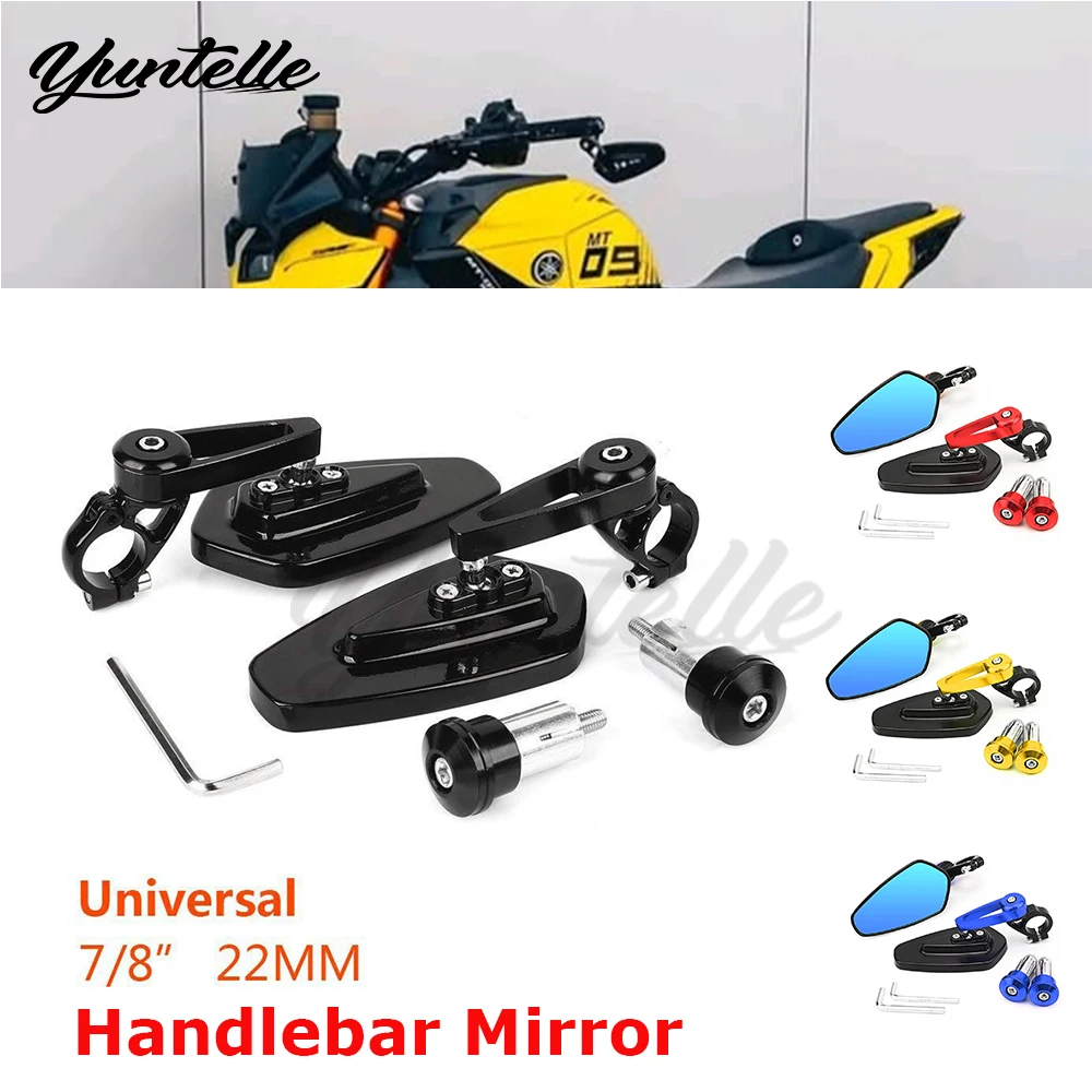 

Univeral 7/8" 22mm CNC Handlebar Rear View Mirrors For YAMAHA SUZUKI HONDA Bar End Side Rearview Mirror Motorcycle Accessories