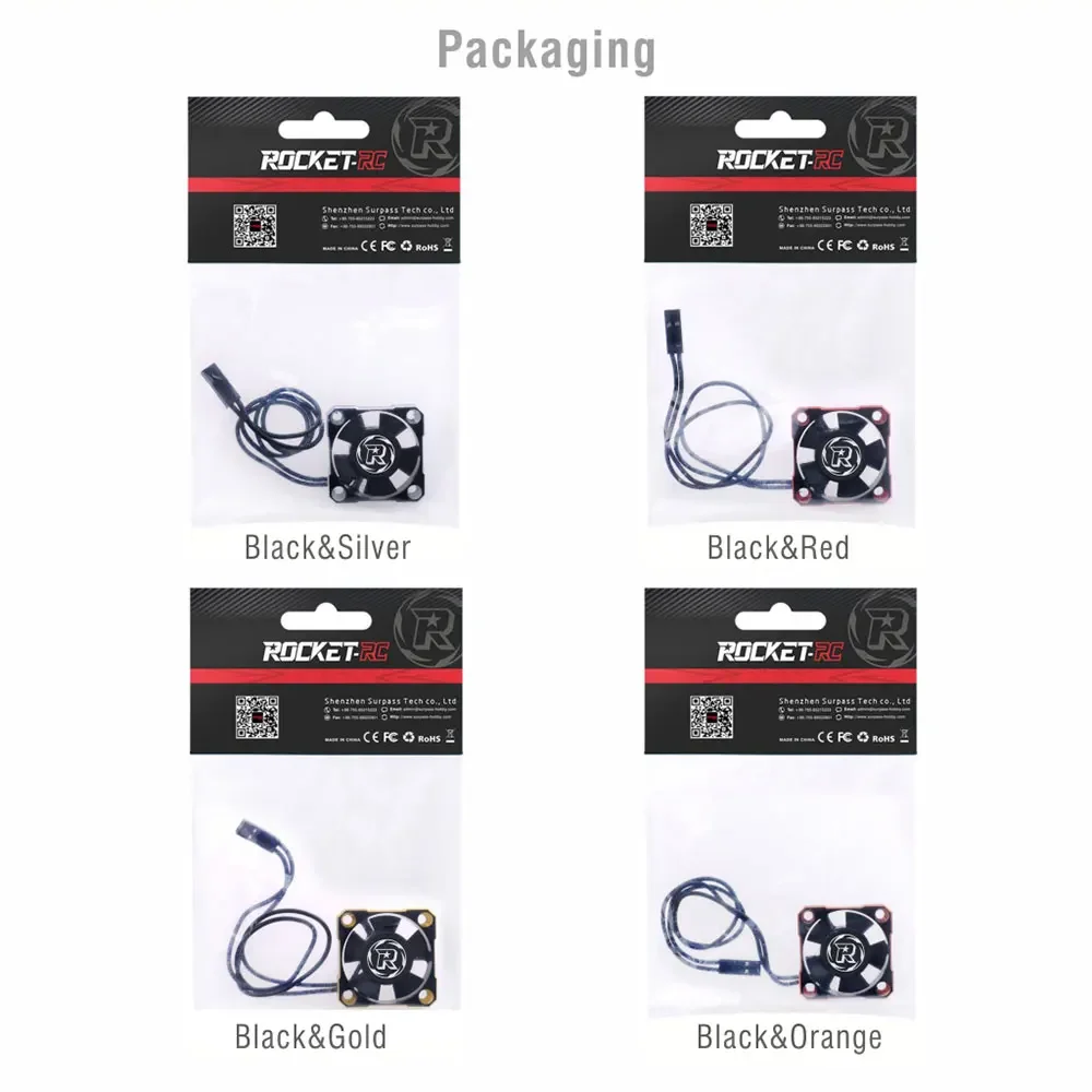 

ROCKET-RC 30mm 28000RPM Cooling Fan with Metal Heatsink Holder Cover JST for RC Car 36mm Brushless Motor 3650 3660 3670 Toy Part