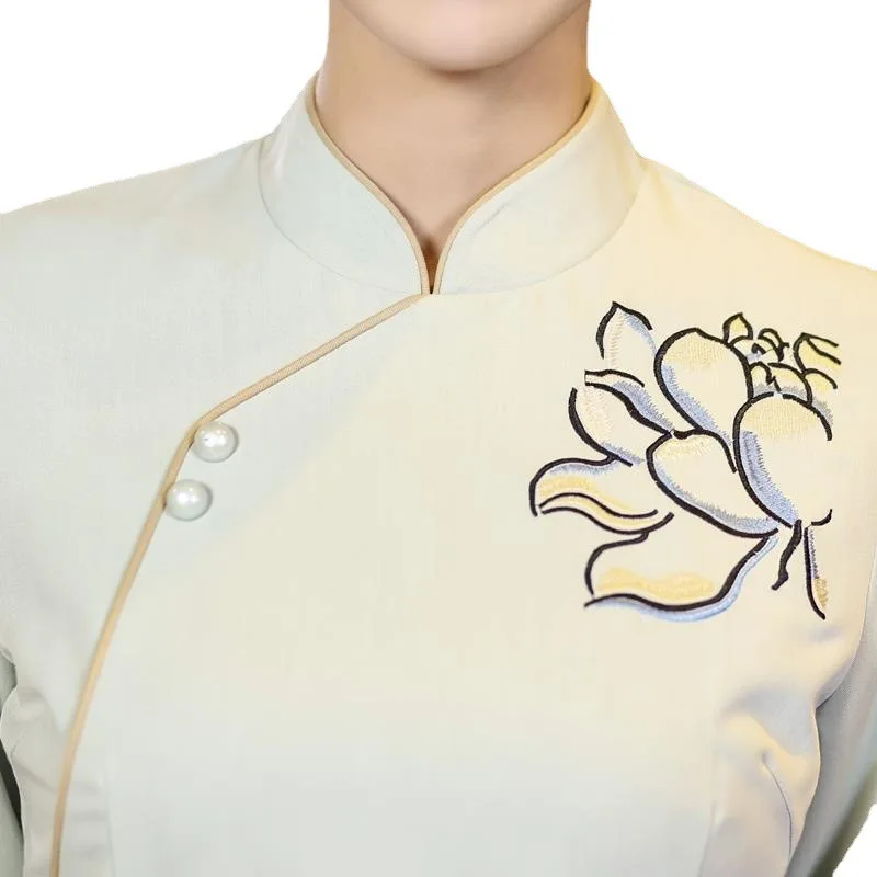 Hot Pot Restaurant Waiter Work Uniform Top Catering Tea House Hotel Restaurant Food Delivery Staff Autumn Winter Long Sleeve Wor