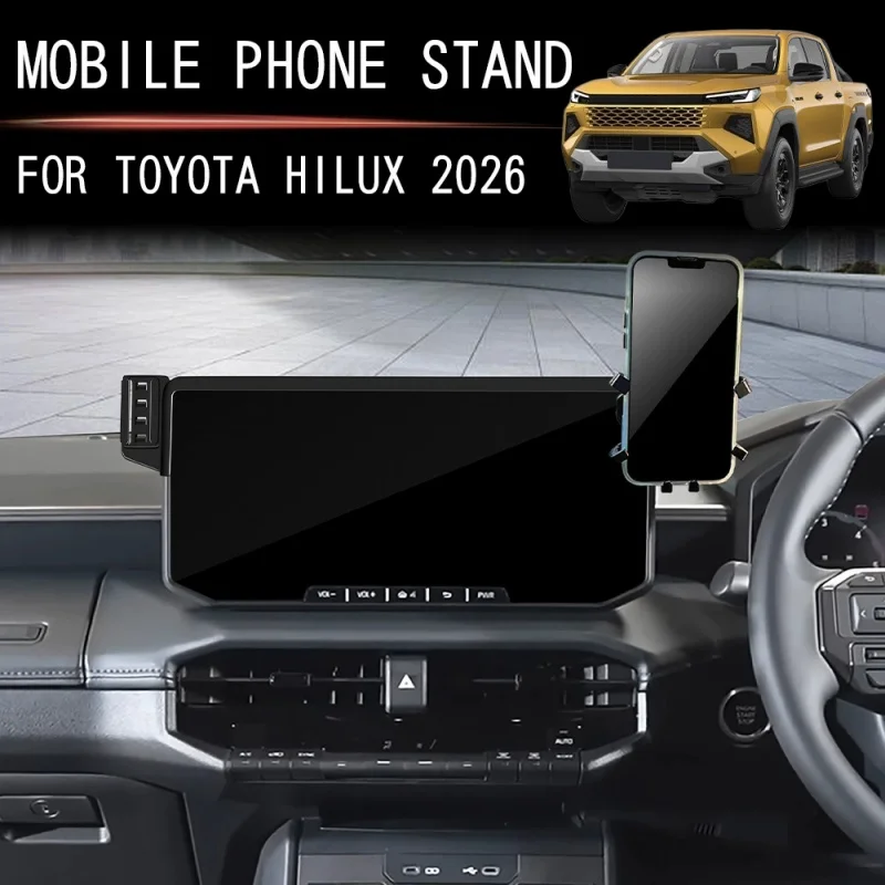 For Toyota Hilux 2026 Phone Holders Expandable Mounts Car Screen Fixed Base Hilux Accessories