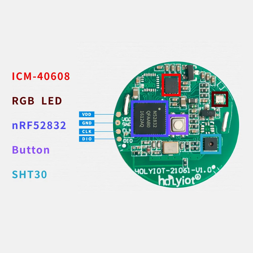 NRF52832 2.4Ghz Bluetooth 5.0 Low Power Consumption Module 6 Axis Accelerometer Gyroscope Temperature Humidity BLE Sensor nrf52832 2 4ghz ble 4 2 5 0 blue tooth wireless module e73 2g4m04s1bx ipex antenna iot wireless transceiver rf transmitter