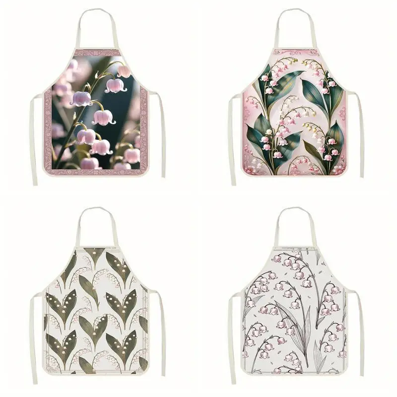 

Lily Of The Valley Aprons Linen Apron, Suitable For Kitchen Cooking, Parent-Child Interaction, Painting And Other Scenarios
