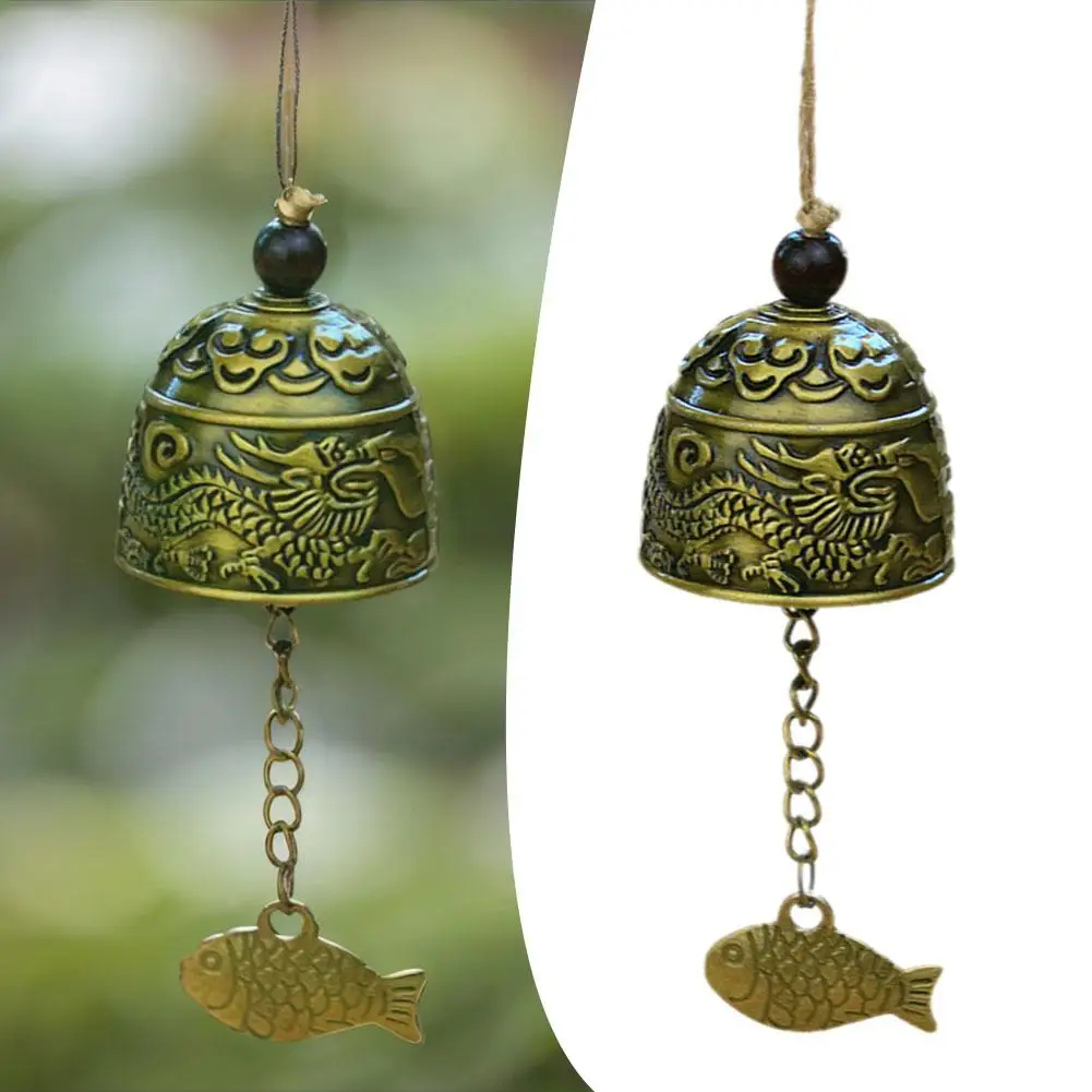 1pc Dragon/fish Feng Shui Bell Blessing Good Luck Fortune Crafts Chime Decorative Wind Pendant Decoration Hanging Z5k8