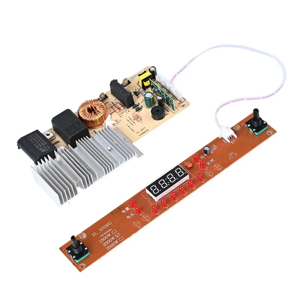 5000W Induction Cooktop Control Mainboard Featuring Dual Adjustable Knobs and Concave Architecture for Consistent Heat Delivery
