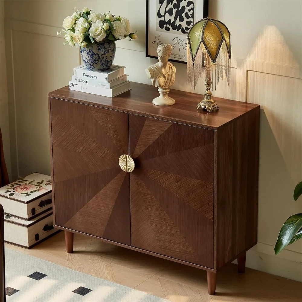 

Buffet Cabinet with Storage, 39.4" Large Kitchen Sideboard Cabinet with 2 Doors and Shelves, Mid-Century Wood Coffee Bar Buffet