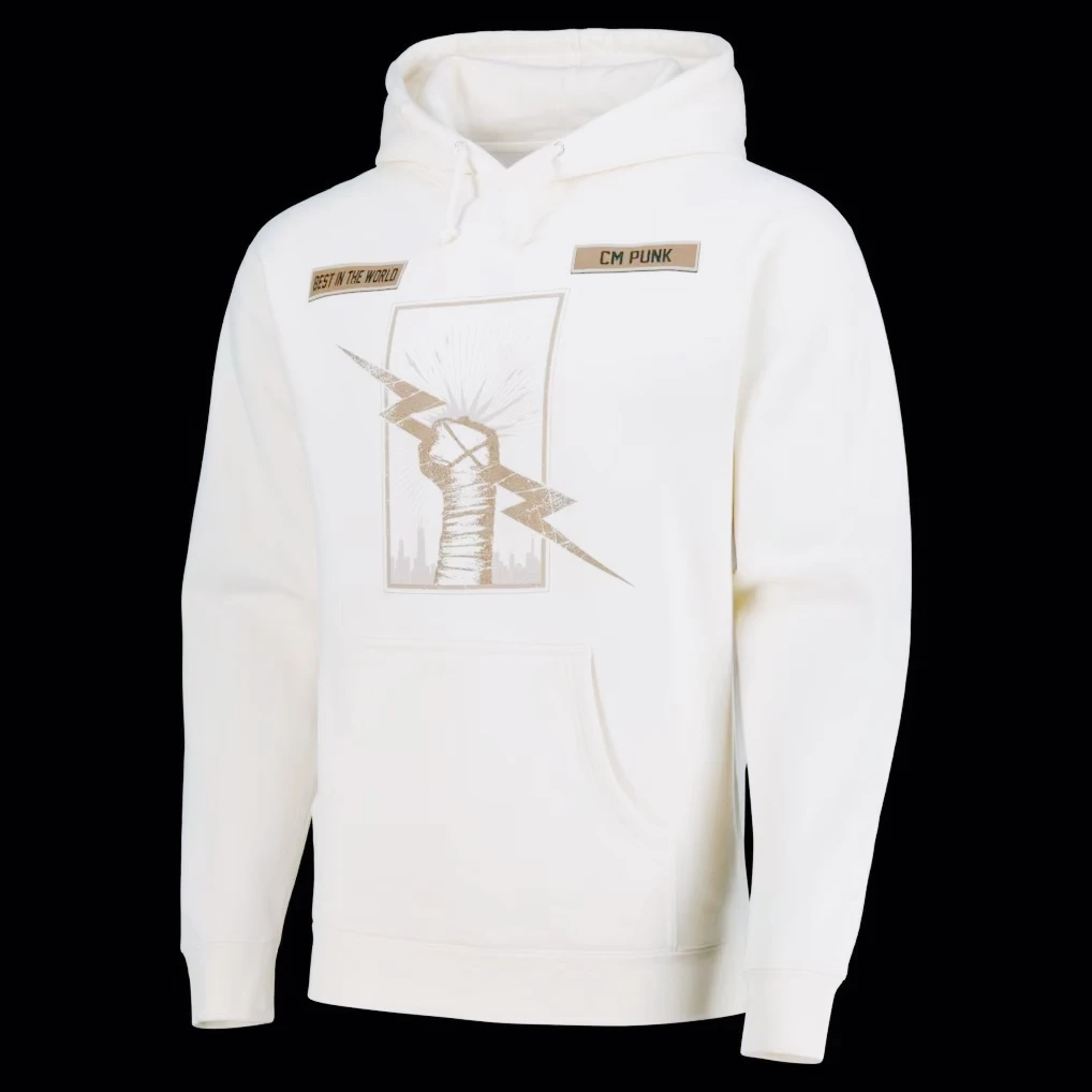 2025  Cream CM Punk Skyline Fist Bone Hoodie Sweatshirt Black Leisure Unisex Printing Clothes Top