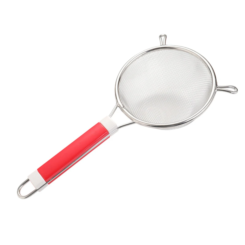 

Stainless Steel Colander Double Handle Wire Mesh Strainer Heat Resistant Kitchen Skimmer Oil Water Separator Home Use 16Cm
