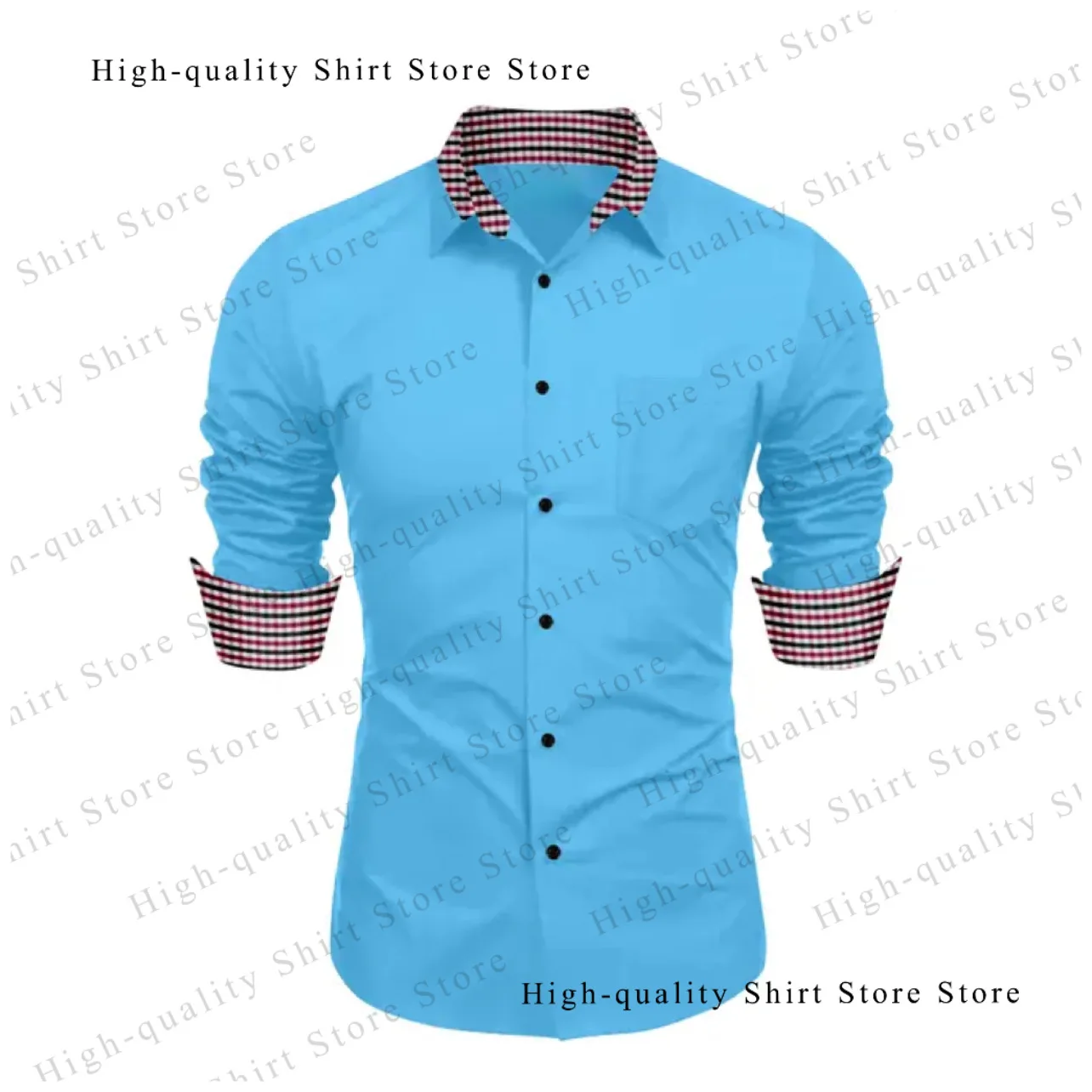 

Solid color high-definition men's breathable long sleeved shirt, casual and comfortable men's clothing, lapel button up shirt