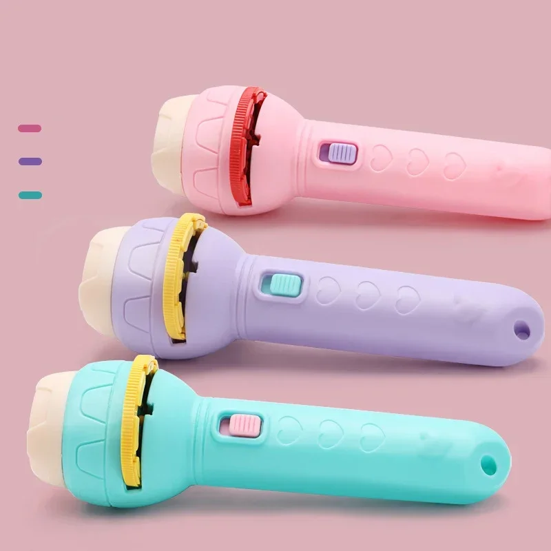 Tocha de projeção de luz infantil com 120 slides de imagem, brinquedo de lanterna de quebra-cabeça educacional para aprendizagem precoce e descoberta visual