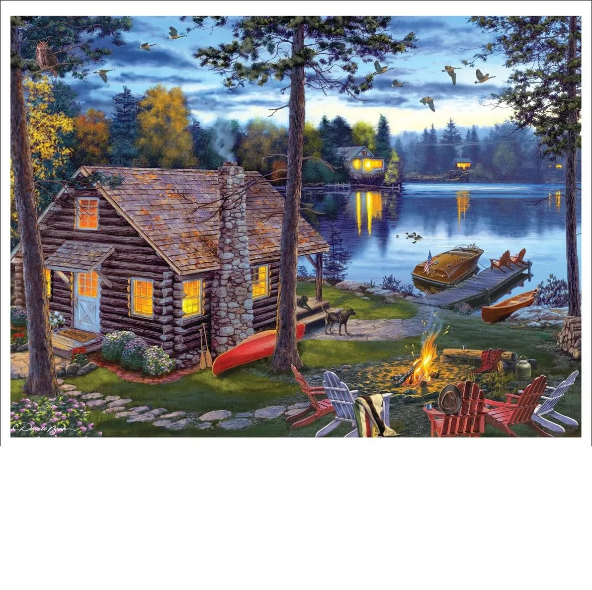 300/500/1000 ชิ้นจิ๊กซอว์ปริศนาบ้านทะเลสาบปริศนาไม้สงบกิจกรรมประสาทสัมผัสที่ไม่ซ้ำกันของขวัญขึ้นบ้านใหม่สำหรับเจ้าของบ้านใหม่