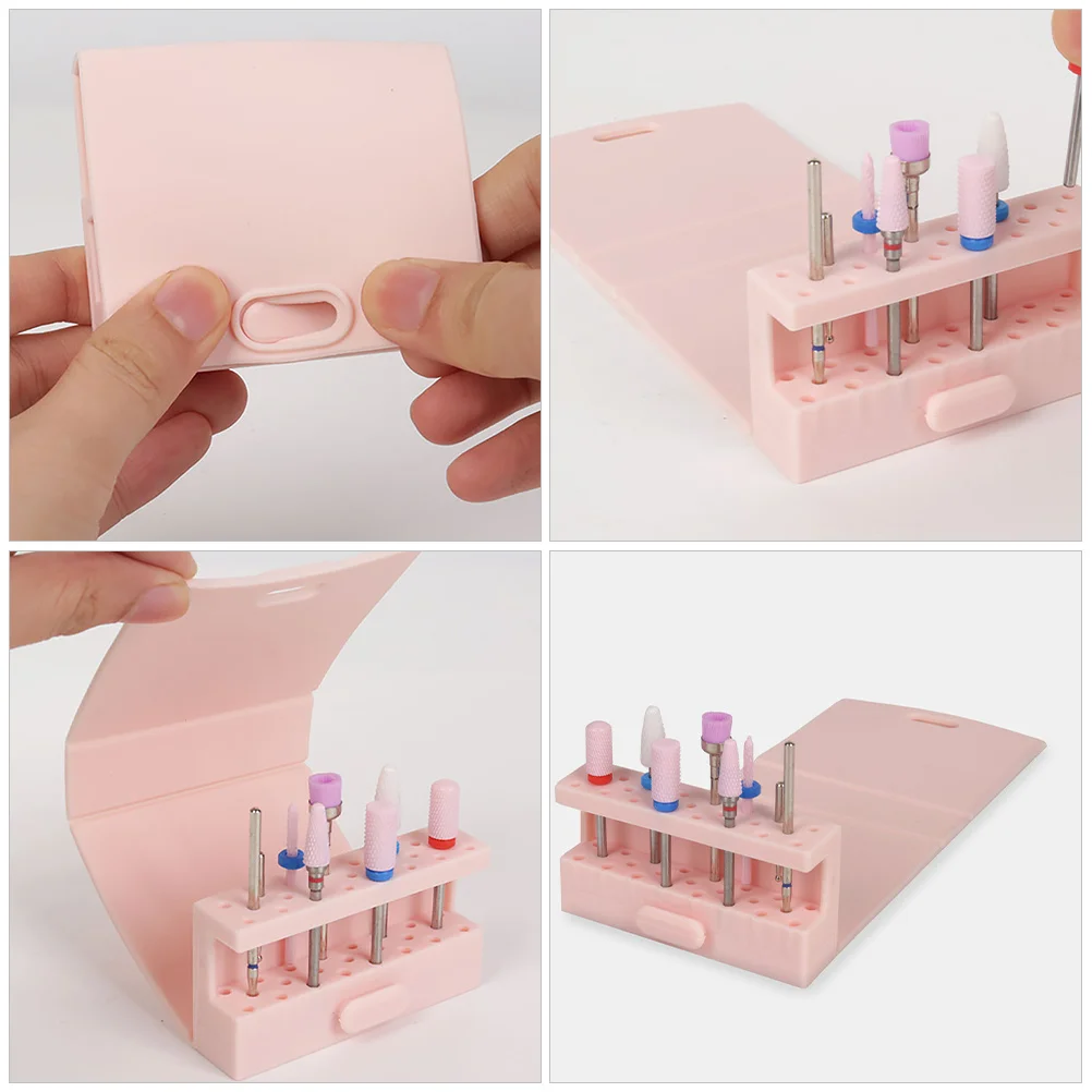 منظم حامل لقم مثقاب الأظافر، تخزين أنيق مدمج لأدوات المانيكير، فعال للاستخدام المنزلي في الصالونات
