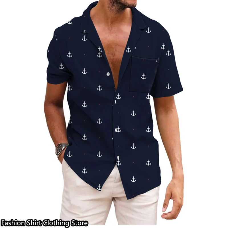 Popular men\'s shirts Hawaiian shirts short-sleeved tops Hawaiian vacation travel fashion casual clothing xs-6xl oversized size