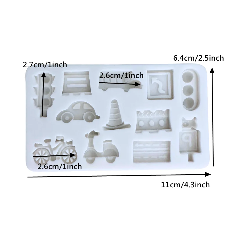 Cake Mold Traffic Lights Vehicle Bus Silicone Mold Transport Sugarcraft Chocolate Fondant Tool Clay Sugarcraft Mould