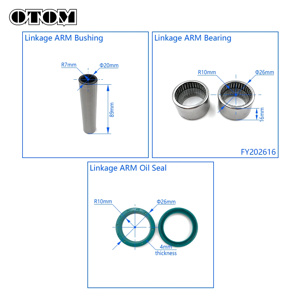 OTOM NC250 NC450 Motorcycle Swing ARM Triangle Lever Linkage ARM Needle Bearing Oil Seal Bushing For KEWS K16 K18 Pit Dirt Bike