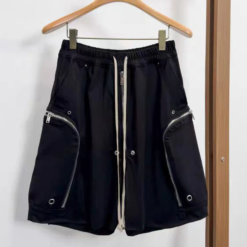 High Street RO Dark Style Cotton Shorts Men's Workwear Shorts Retro Drawstring Loose Five Quarter Pants Summer Casual Pants
