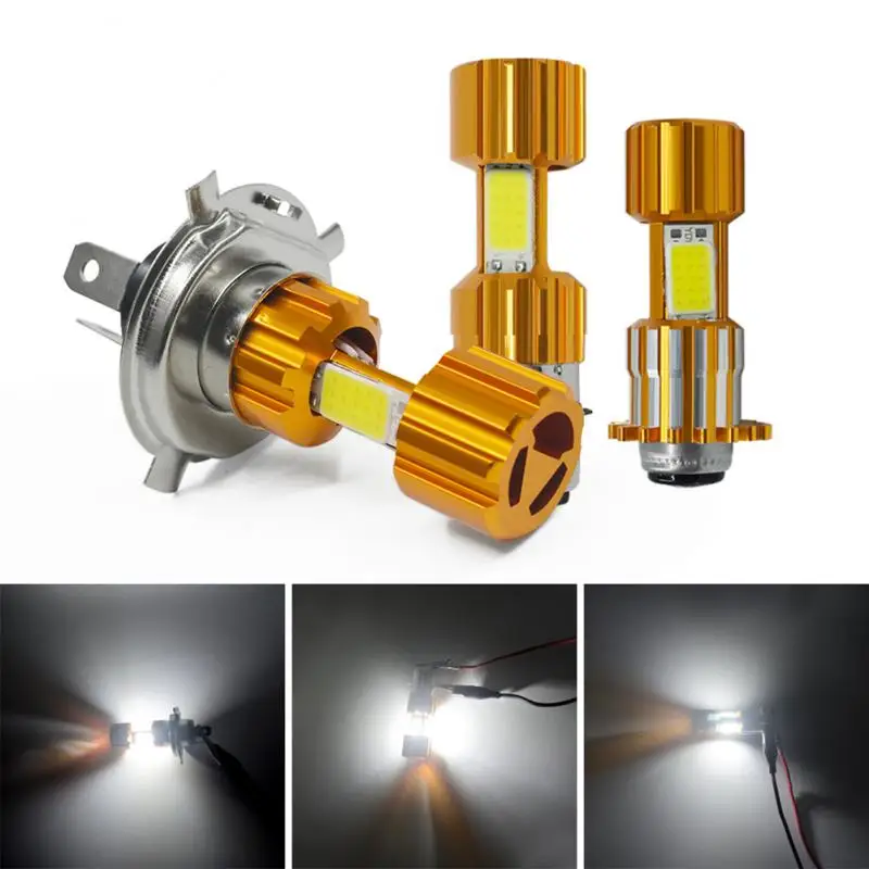 COB 18W H4 LED B15D BA20D Motorcycle White Light Headlight Bulb 2000LM 6000K High / Low Beam Light Newest Headlight Bulb