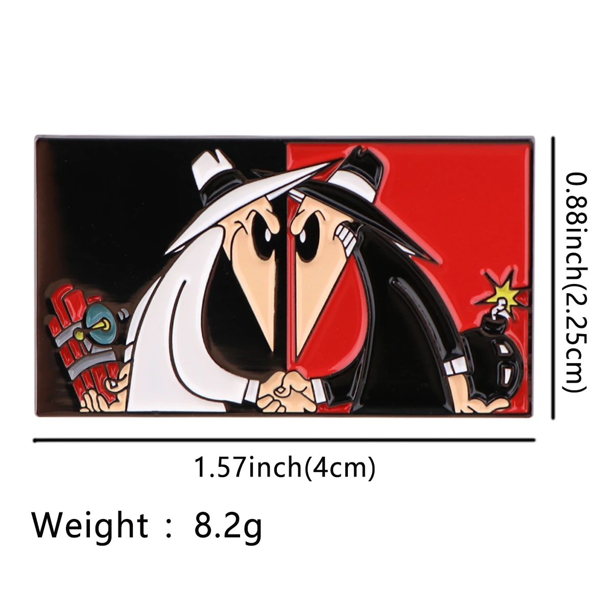 Comic Spy vs Spy Badge on Backpack Black and White Spy Enamel Pin Brooch Lapel Pin Clothing Cartoon Jewelry Kids Fans Badge Gift