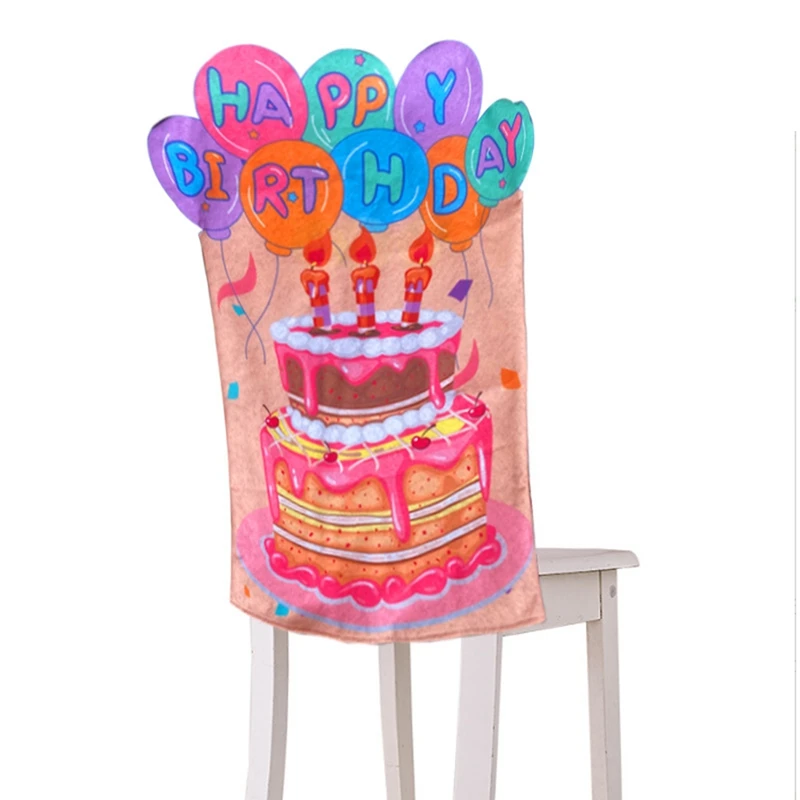 Louatui Chair Cover Birthday Chair Cover for Kids Colorful Birthday Seat Cover for Classroom Chair Birthday Decorations for