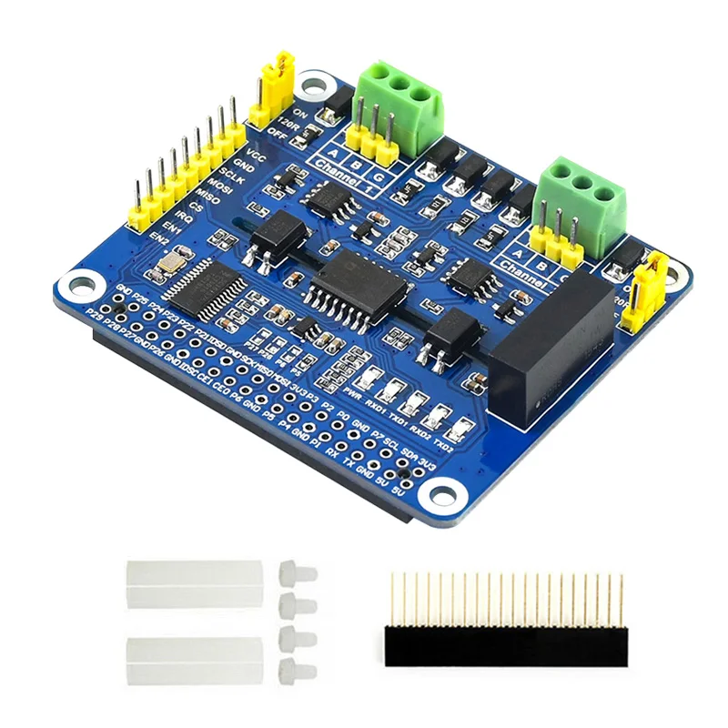 Raspberry Pi 2-Channel Isolated Expansion Board Module Built-in Power ADI Magnetic Isolation Protection Circuits for RPI 4