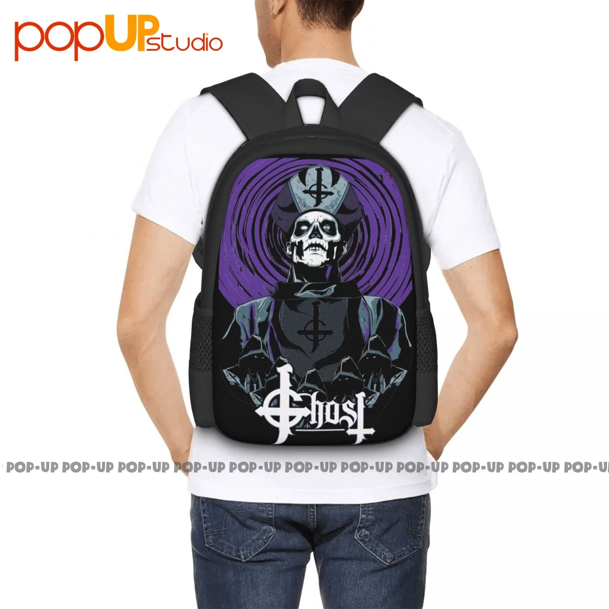 Ghost Papa Emeritus Swedish Rock Band Backpack Large Capacity Fashion Creative Sports Style Multi-function