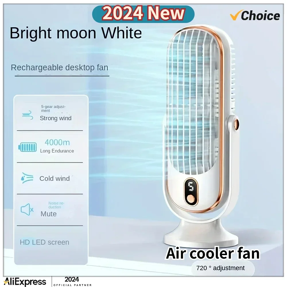 New 720° Strong Wind Cooling USB LED Display 5 Speed Adjustment Desktop Tower Fan Arrival Home Office Electric Fan For Summer