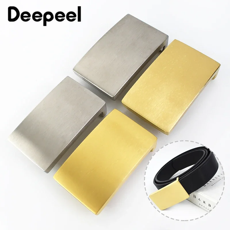 1Pc Deepeel 35/38mm Men\'s Belt Buckle Without Strap Stainless Steel Belts Smooth Buckles Plate Waistband Body Pants Accessories