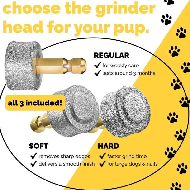 3 Piece Dog Nail Diamond Tipped Diamond - Professional Dog Nail Trimmer - Grooming Set