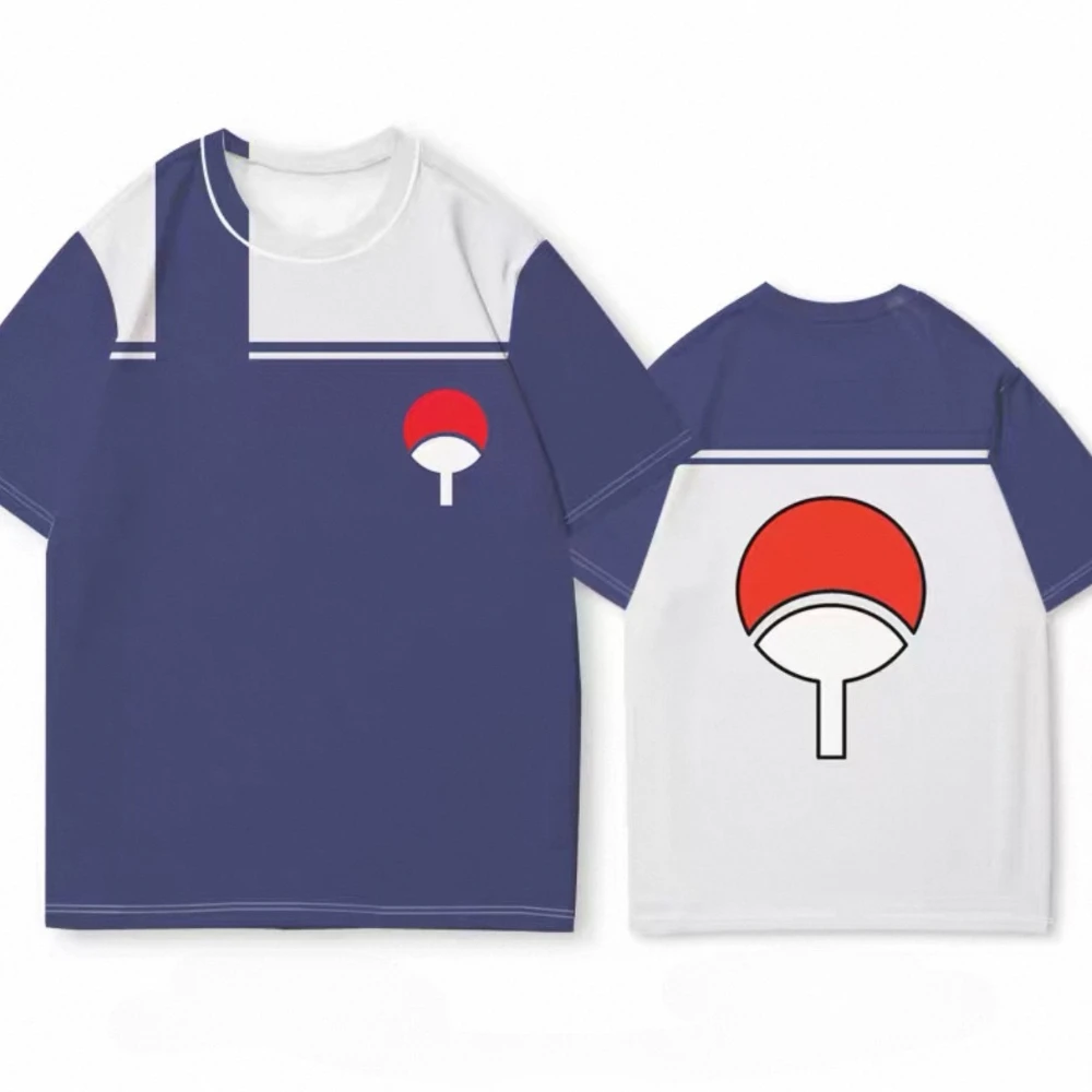 Naruto T-shirt Summer Men's Cosplay Printed Top Naruto Clothes Kakashi Uchiha Sasuke Summer Breathable Short Sleeve