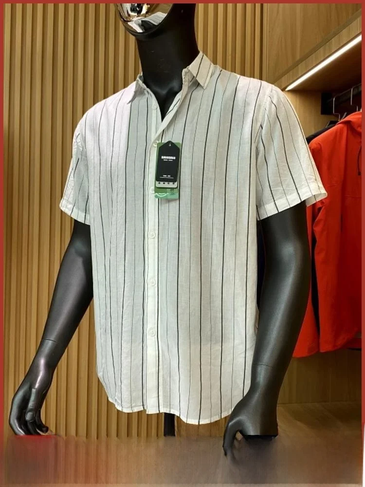 

Легкая дышащая летняя мужская повседневная одежда Irt Linen ort Sve против морщин Slim Fit Stand Edition